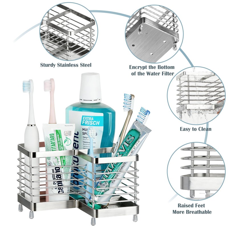 MYITYARD Toothbrush Holders for Bathrooms, Stainless Steel Electric Toothbrush and