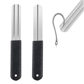 2 Pcs Double Sided Diamond Fish Hook Sharpener Dart Fishing Hook Grinding File with Handle Portable Whetstone Tool for Quick Sharpening Sharpening Accessories for Fishing Enthusiasts