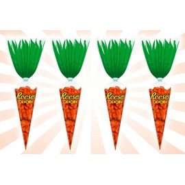 Pieces Carrot Bag, Pack of 10 - Peanut Butter taste in a crunchy candy shell, Great for Basket Stuffers 2.2 ounce pouch in Tundras Bag (Reeses Trees 25 Count) (Chcolate, 10 count)