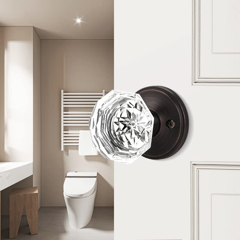 Orger 2 Pack Glass Door Knobs with Oil Rubbed Bronze