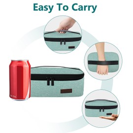 Gloppie Little Lunch Bag Small Insulated Lunch Box for Women Kids Lunchbox Mini Lunchbag Portable Cooler Bags Petty Lunch Pail Reusable Snack Container, Green