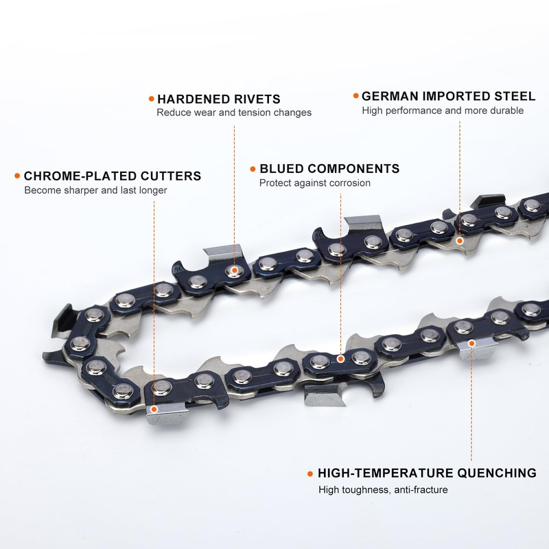 Hipa（2 pack）E70 20 Inch Chainsaw Chain For Echo CS-590 CS-600