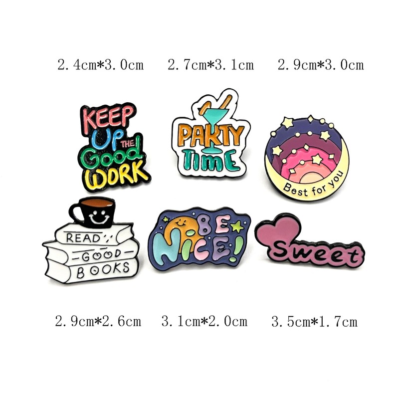 Cute Enamel Pin Set Lapel Pins Brooches Cartoon Brooch Badge