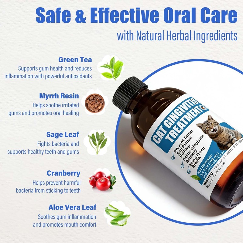 Cat Gingivitis Treatment Liquid 100ml - Cats Dental Care Clean