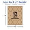 Avery Kraft Brown Round Labels with Sure Feed, 2.25" Diameter,