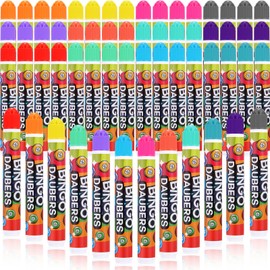 Crtiin 48 Pack Assorted Colors Set of Bingo Daubers in 12 Colors Dot Markers 12 Ml/ 0.4oz Bingo Supplies Dot Paint Markers for Art and Crafts Painting Supplies Drawing Coloring Class Gift