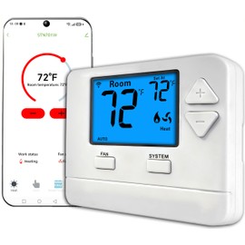 WiFi Thermostats for Home Smart Thermostat Single-Stage 1Heat/ 1Cool, APP Remote Control, 7-Day or 0-Day Programmable. (C-Wire Required)