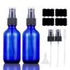 LUFEVRM 2oz Blue Glass Spray Bottles,Empty Small Perfume Travel Refillable