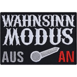 Crazy iron-on patch, tactical patch with embroidery, iron-on patches, heavy metal, gift, DIY appliqué, 80 x 55 mm