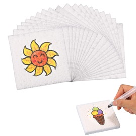 Lyreh 20stk Magisches Schaum-Strukturpapier, Vielseitiges Magisches Malpapier Blankes Bauschiges Strukturpapier Schaum-Malpapier für Heimwerker Kunst Kinder Bastelbedarf (Quadratisch)