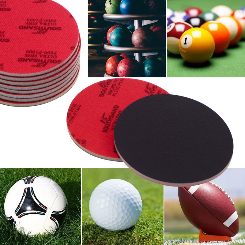 Lxmxgk 10 Pieces Bowling Sanding Pads Grit 500-600, 800-1000, 1200-1500,