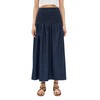 Madewell Women's Smocked Indigo Midi Skirt, Rinse Wash, Blue, M
