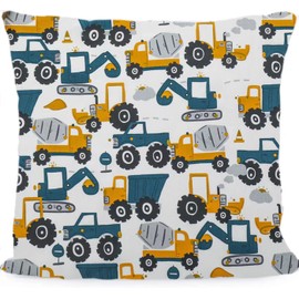 Children's Cushion Cover Decorative Patterned 40 x 40 cm, 1 Pack Baby Toddler Cushion Covers for Prams, Organic Cotton Pillowcase with Zip