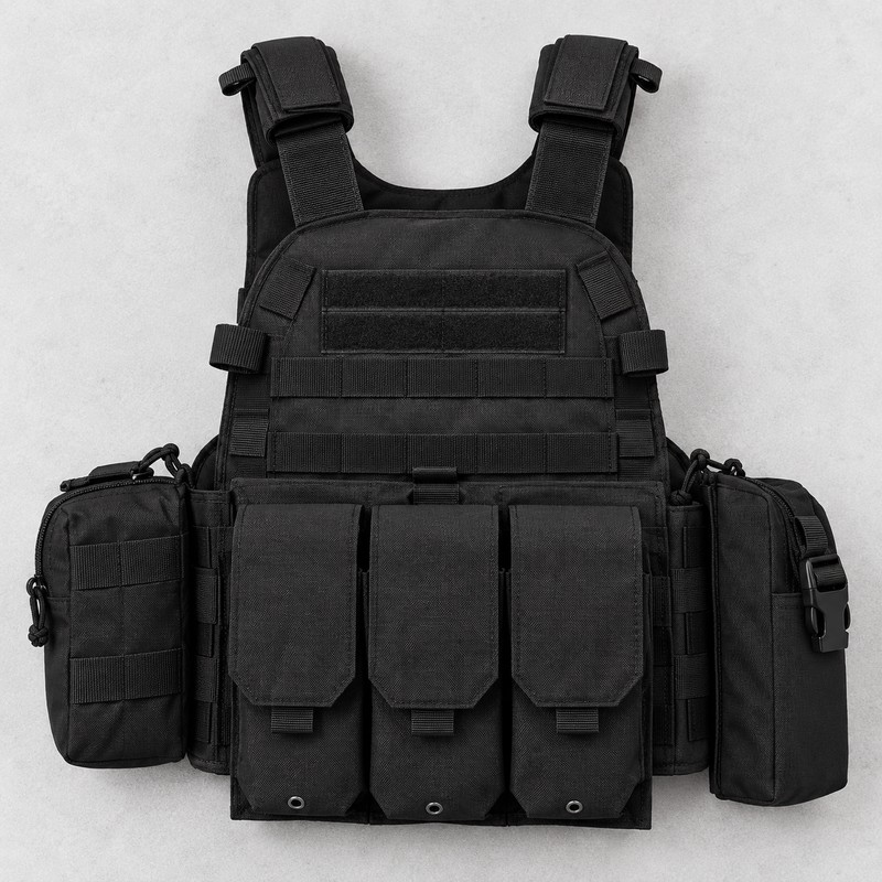Military Tactical Vest – Adjustable Tactical Gear Carrier for Airsoft,