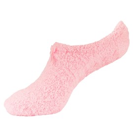 BambooMN Women's Soft Breathable Fuzzy Cozy Footies Non-Skid Bottom Travel Home Socks Slippers, 1 Pair Pink