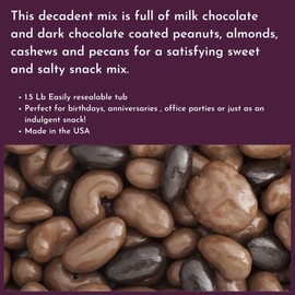 Milk & Dark Chocolate Deluxe Mixed Nuts - 1.5 Lb Tub