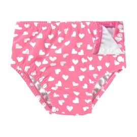 weVSwe Newborn Swim Diaper for Baby 50+Infant Girl Waterproof Diapers Snap Adjustable Swimming Diapers Pink Heart 0-6 Months