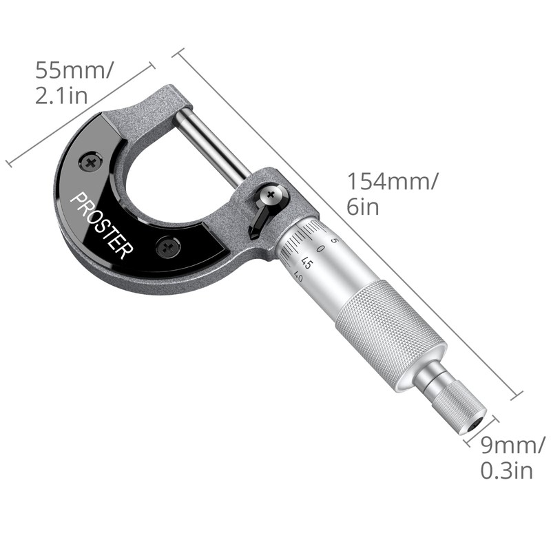 Proster Outside Micrometer Measuring Range 0-25 mm Micrometer 0.01 mm