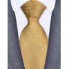 GUSLESON Mens Gold Tie for Wedding Business Solid Silk Paisley