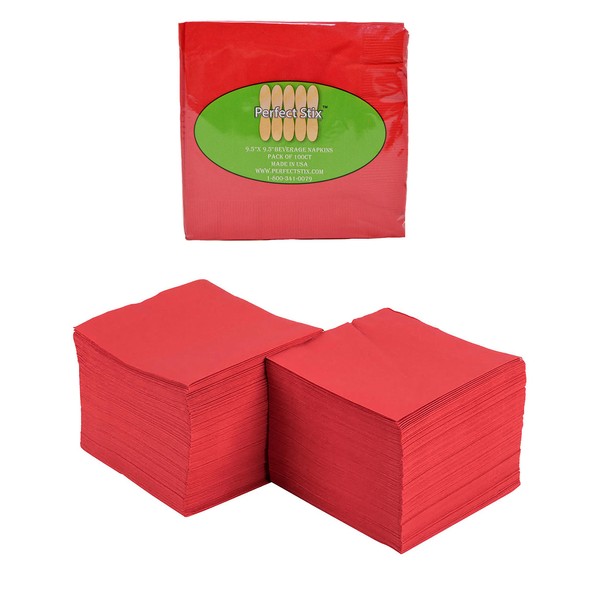 Servilletas de bebidas rojas de 2 capas (paquete de 100 unidades)