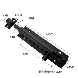 2 Pcs Shed Door Locks Heavy Duty Black Door Bolt Barrel Sliding Latch Lock Durable Slide Bolt with Screws for Shed Doors Gates and Outhouse Doors，Black (4 inch（100mm）)