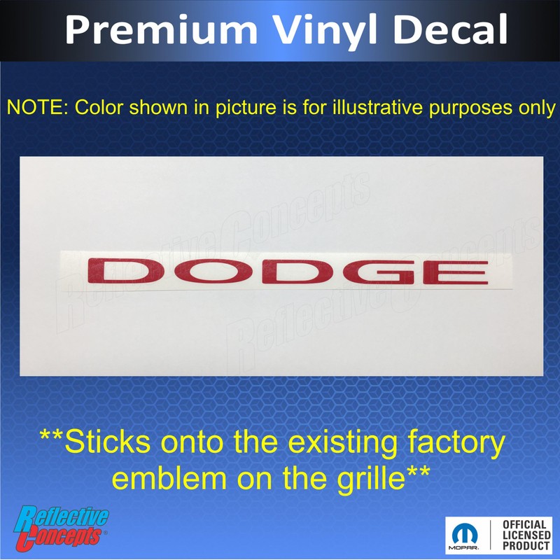 Dodge Grille Emblem Overlay Decal - 2013-2025 Durango - (Color: