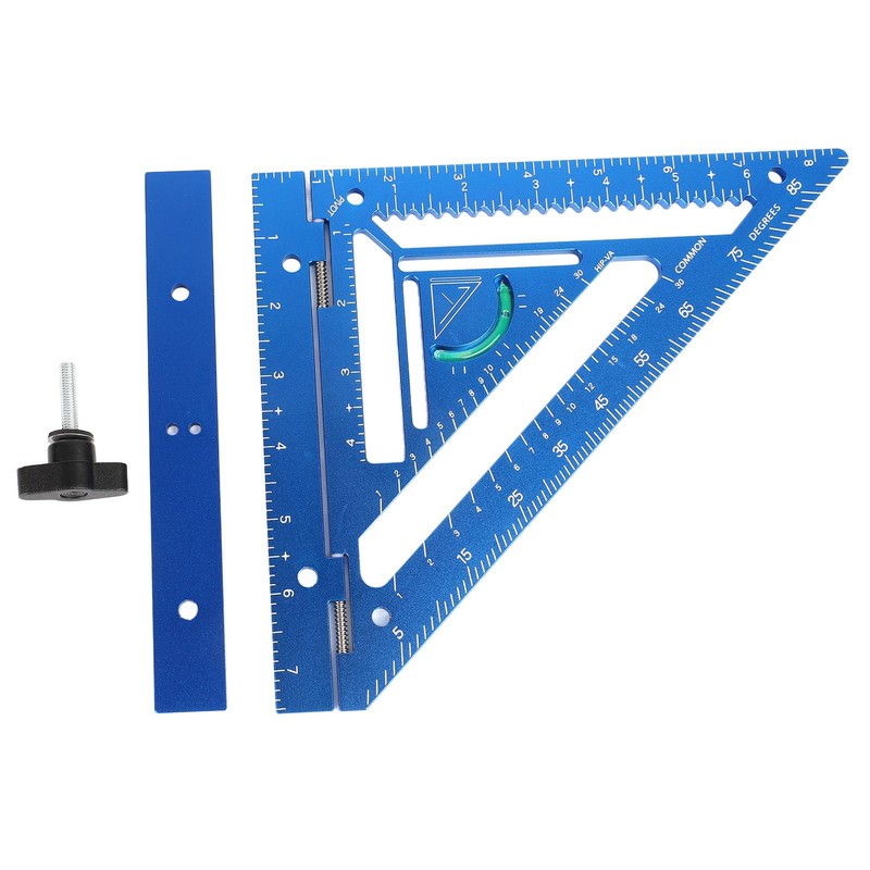 Rafter Square Tool with Jig Block, Woodworking Square Ruler, Precision