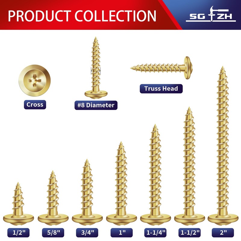 #8 x 1 Wood Screw 500Pcs Alloy Steel Standard Thread