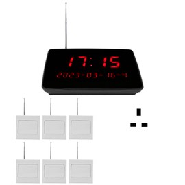 Caregiver Pager IPX4 Waterproof 30 Levels Volume 1 for 6 Wireless Calling System for Restaurant Clinic Hospital Hotel UK Plug