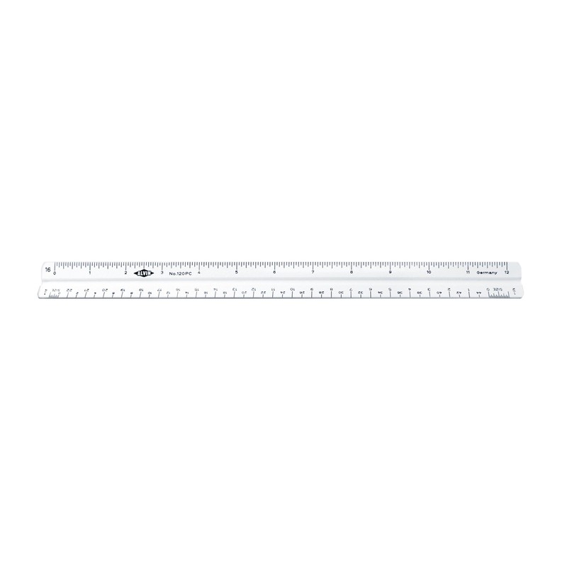 Alvin, Combination Triangular Scale, Metric and English Measurements, White Drafting,