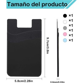 5 Piezas Tarjetero Para Celular, Tarjetero Celular, Clip De Tarjeta De Teléfono Móvil Pegajoso, Se Puede Combinar Con Teléfono Móvil y Accesorios, Adecuado Para Viajes, Fitness o Uso Diario