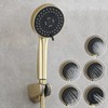 Tecmolog Brushed Gold Handheld Shower Head ABS Plastic 5 Functions