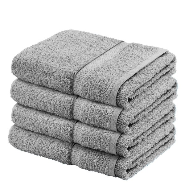 Sasma Home - Premium Hand Towels - 4 Pack 100% Cotton Hand Towel Set - Gym Towel Set - Premium Ring Spun Cotton Hand Towels - Large 50x90 cm Hand Towels (Grey)