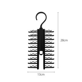 2 PCS Tie Rack Hold 20 Ties Rotate to Open/Close Tie Organizer with Non-Slip Clips Tie Holder with 360° Swivel Hook Space Saving Tie Rack Hanger