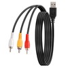 BERANMEY USB to 3RCA Cable, 1.5m/5ft USB Male to 3