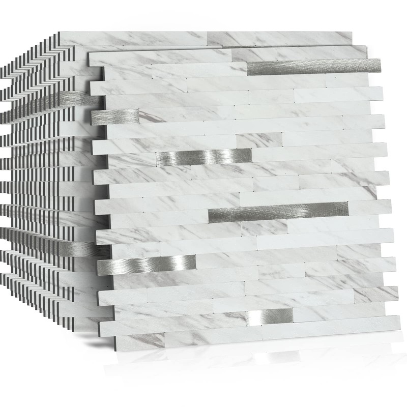 Midcard 10 Sheets Peel and Stick Backsplash PVC Wall Tile,for