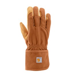 Carhatt Womens Rugged Flex Synthetic Leather High Dexterity Safety Cuff Glove, Brown, Large
