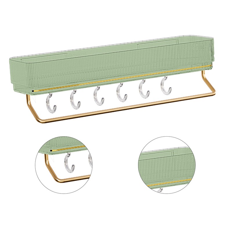 Bathroom Shelf Drill Free Alumimum Strong Load Bearing Wall Mounted