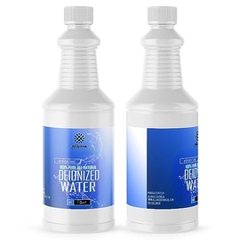 Deionized Water - 2 Quart Bottles (64 fl oz.) - Convenient Pack Size of demineralized and lab-Grade Water for Scientific and Laboratory use.