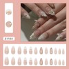 Gold Press on Nails Medium Almond Fake Nails 3D Seashell