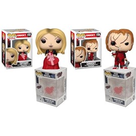 Funko Valentines Chucky & Tiffany (Set of 2) + Pop Protector: Love of Horror Holiday Pop! Movies Vinyl Figure (Gift Set Bundled with ToyBop Brand Box Protector Case)