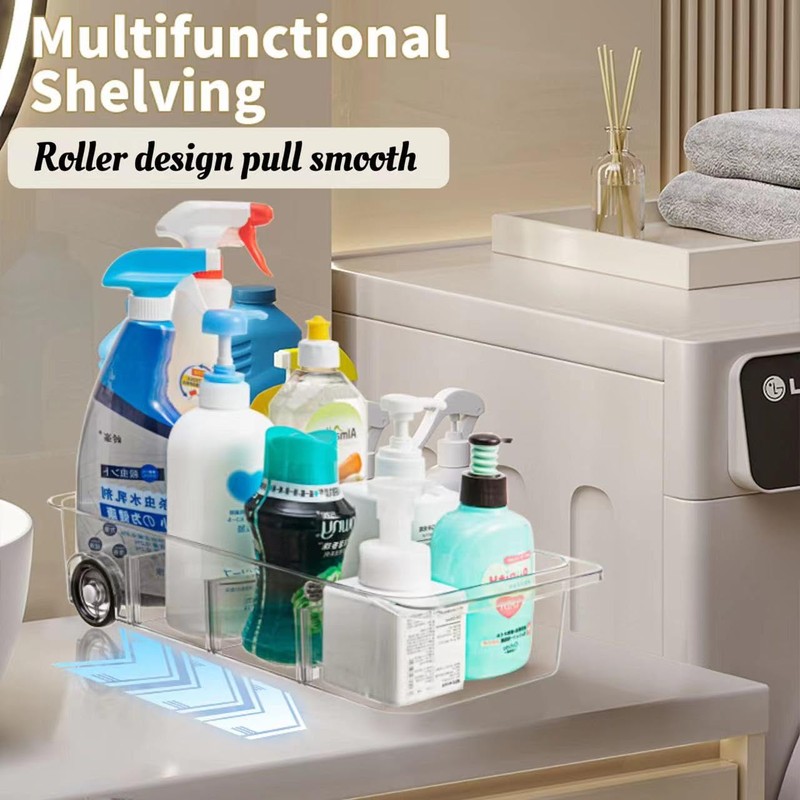Attelite RollOut Refrigerator Drawer Organizer and Storage Clear Design with