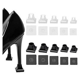 SooGree 10 Pairs High Heel Protectors 5 Sizes Heel Repair Caps Covers & Heel Stoppers Heel Cover Replacement Tip Caps for Outdoor Weddings/Stop Sinking at Grass/Gravel/Bricks and Cracks