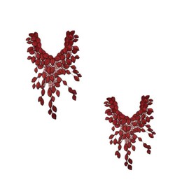 TEHAUX 2pcs Water Soluble Floral Collar Stickers for Clothing Dark -Shaped Embroidery Patches Lightweight and Accessories for Creative Sewing Projects