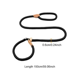 Pack of 2 Dog Leads with Pull Stop, Training Lead for Dogs, Slip Lead for Small, Medium and Large Dogs, Adjustable (Size: 150 cm/59.06 inches)