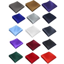 Men's Solid Color Pocket Square Handkerchief for Wedding/Receptions/Gowns/Parties/Set of 15