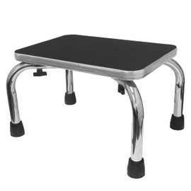 PCP Medical Step Stool with Non Slip Ribbed Rubber Platform, Lightweight Footstool for Seniors and Patients, Chrome