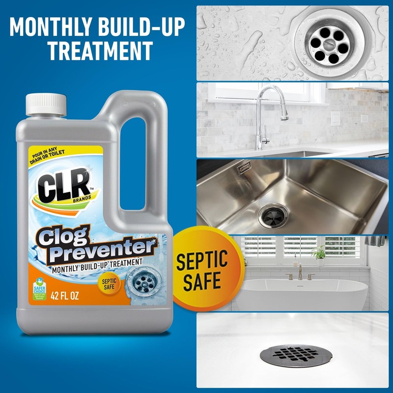 CLR 42 Oz Clog Preventer Drain Opener Safe for Septic