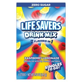 Life Savers Raspberry Lemonade Drink Mix - Pack of 6-6 Sticks Per Box - 36 Total Servings - 2 Flavors in 1 - Powdered Drink Mix