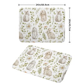 aportt Easter Bunny Rabbit Rooster Floral Pattern Microfiber Dish Drying Mat, 18 x 24 Inch, Non-Slip, Absorbent, Machine Washable